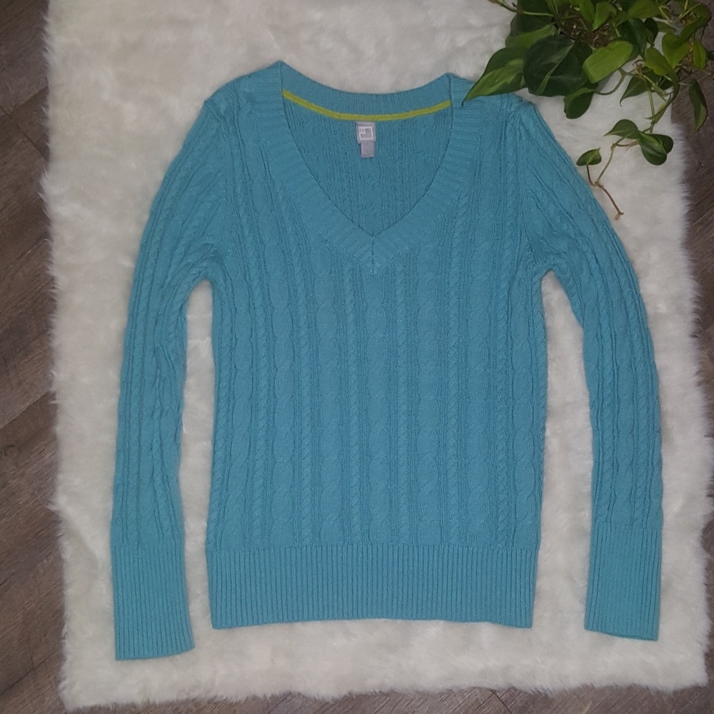 JCP light teal sweater